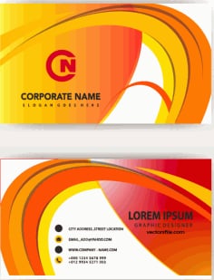 Abstract Curve Corporate Card Template Vector File