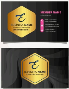Abstract Curved Business Card Template Free Vector
