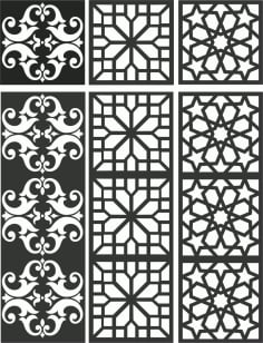 Abstract Decorative Metal Grill Screen Panel DXF File
