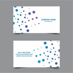 Abstract Dots Business Card Template Free Vector