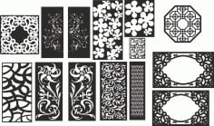 Abstract Floral Pattern Vectors Set CDR File