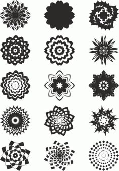Abstract Flowers Vector Art CDR File