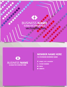 Abstract Geometric Business Card Template with Diagonal Shape Free Vector
