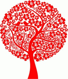 Abstract Love Tree Vector Laser Cut CDR File