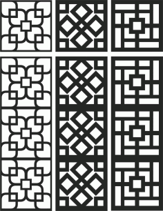Abstract Print Decorative Grill Panels DXF File