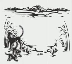 Abstract Sandblasting Drawing Animals CDR File