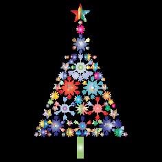 Abstract Snowflake Christmas Tree No Background SVG File