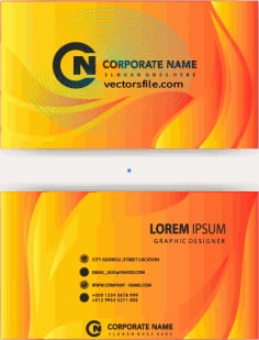 Abstract Wave Visiting Card Template Vector File