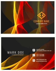 Abstract Wavy Business Card Design Vector File