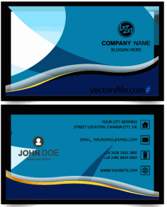 Abstract Wavy Creative Business Card Template Design Vector File
