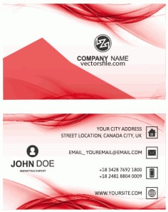 Abstract White Stylish Wave Colorful Business Card Template Vector File