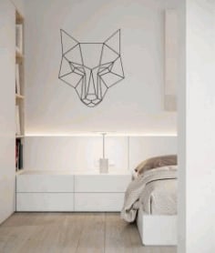 Abstract Wolf Wall Decora Free CDR Vectors File