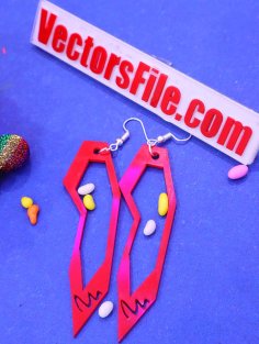 Acrylic Laser Cut Earrings Jewelry Template CDR and DXF File