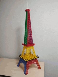 Acrylic Paris Eiffel Tower Laser Cut 3D Model CDR File