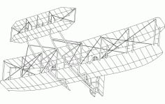 Aircraft Sketch Formation Silhouette Free DXF File