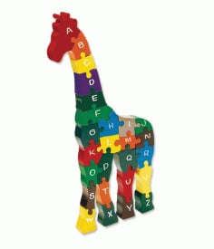 Alphabet Giraffe Puzzle for Kids Acrylic 3mm SVG File