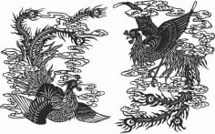 Ancient chinese phoenix free CDR Vectors File