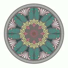 Ancient Greek Round Pattern, Laser Cut Mandala Design Vector File