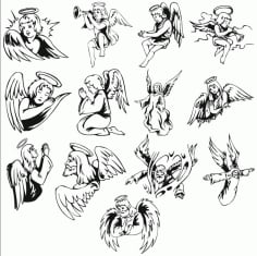 Angels Easter Stickers CDR File