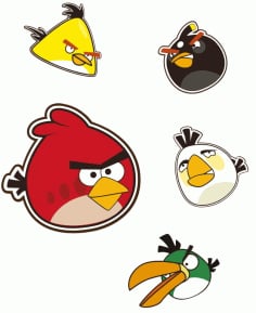 Angry Birds Characters Set Free Vector
