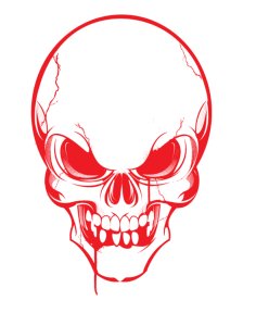 Angry Face Skull Sticker Free Vector