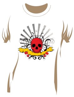 Angry Skull Design for T-Shirt Printing Free Vector