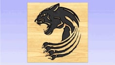 Angry Tiger Silhouette DXF File