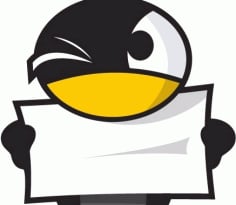Angry Tux Cartoon Sticker CDR File