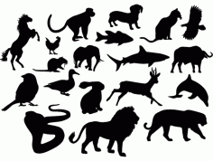 Animal Silhouettes Free DXF Vectors File