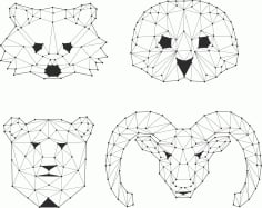Animals Polygons Vectors Laser Cut CDR File