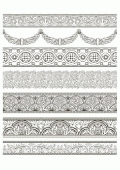 Arabesque Lace Damask Seamless Border Floral Free CDR Vectors File