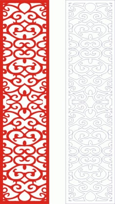Arabic Grill Vertical Seamless Panel Laser Cut CDR File