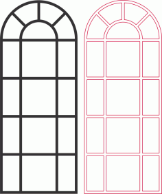 Arched Window vector Free DXF Vectors File