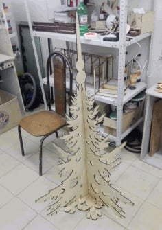 Artificial Christmas Tree Modern Christmas Tree Alternatives Plywood 6mm Laser Cut CDR File