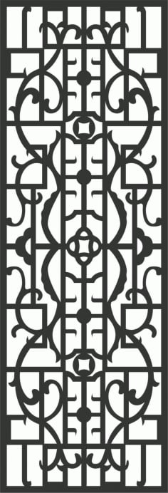 Asian Outdoor Metal Privacy Screens for Decks Panel DXF File