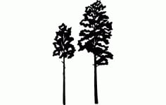 Aspen Tree Vector Silhouette Art DXF Vectors File