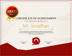 Award Certificate with Geometric Designs Vector File