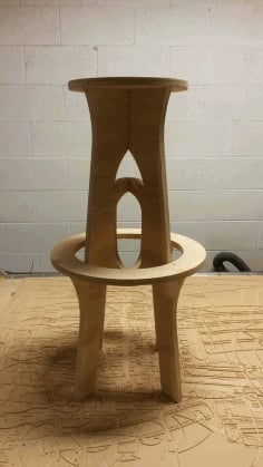 Backless Bar Stool CNC Router Laser Cut Plans Free CDR Vectors File