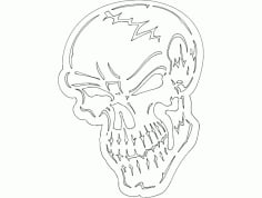 Badass Skull Fraser DXF File
