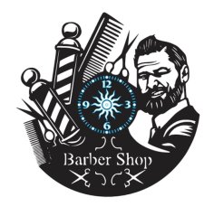 Barber Shop Wall Clock Design Vinyl Wall Clock Template CDR and DXF File