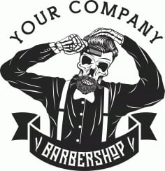 Barbershop Logo Design Free CDR Vectors File