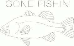 Bass gone fish in final CNC Router Free DXF File