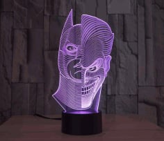 Batman Joker 3D Lamp Vector Model Free DXF Vectors File