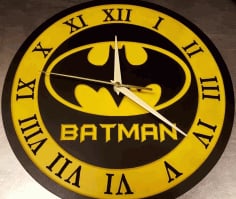Batman Wall Clock CNC Laser Cutting DXF File
