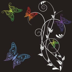 Beautiful Butterfly Elements Background Free Vector