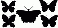 Beautiful Butterfly Silhouette CDR File