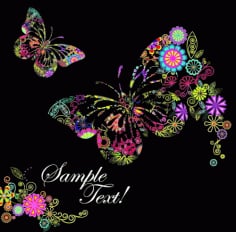 Beautiful Floral Butterfly Creative Background Design Free Vector