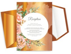 Beautiful Floral Hand Drawn Wedding Invitation Card Free Vector