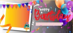 Beautiful Happy Birthday Balloons Wishes Invitation Free Vector