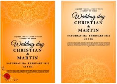 Beautiful Luxury Wedding Invitation Card Free Vector